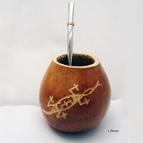 Miniatura 4 de LIZARD MATE GOURD YERBA TAZA DE TÉ CON BOMBILLA DE PAJA BEBIDA DESTOX HECHA A MANO 1734