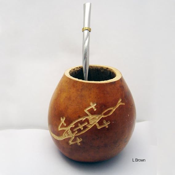 Lizard Mate Gourd Yerba Tea Cup With Straw Bombilla Handmade Detox Drink 1734