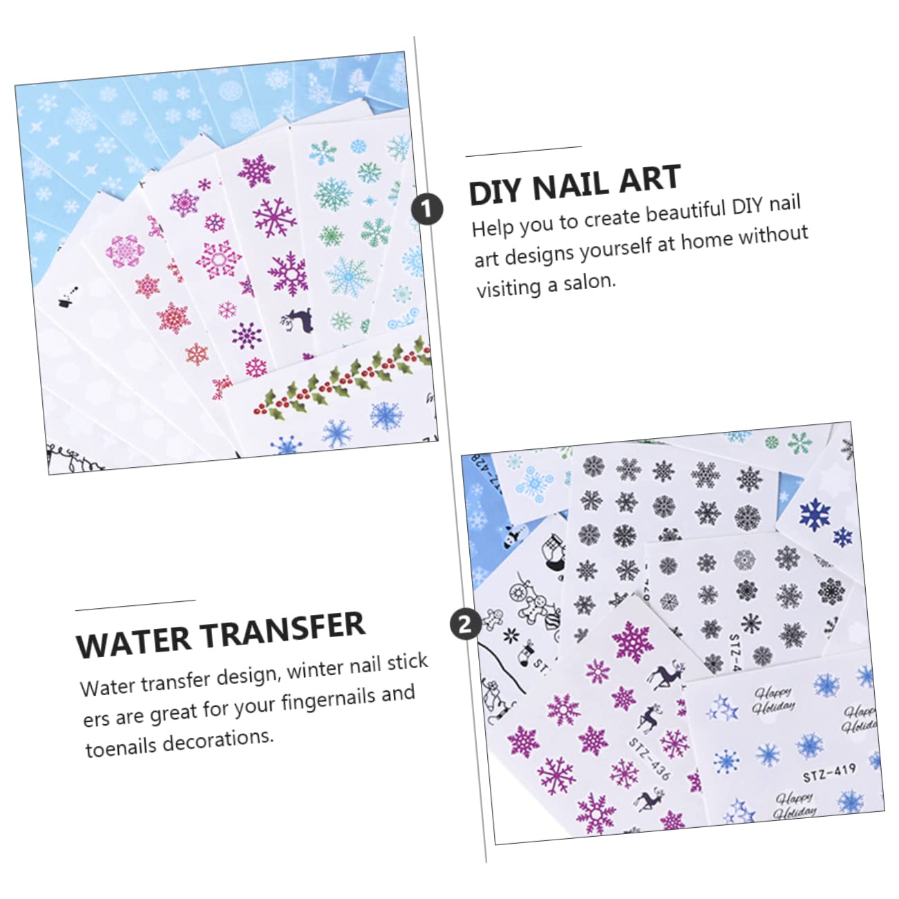 Healeved 180fogli Adesivi Per Unghie Motivo Fiocco Di Decorazioni Natalizie Per Artigianato Unghiale Per Manicure Fai Da Te Sicuri e Facili Da Usare Perfetti Per Festività e Eventi