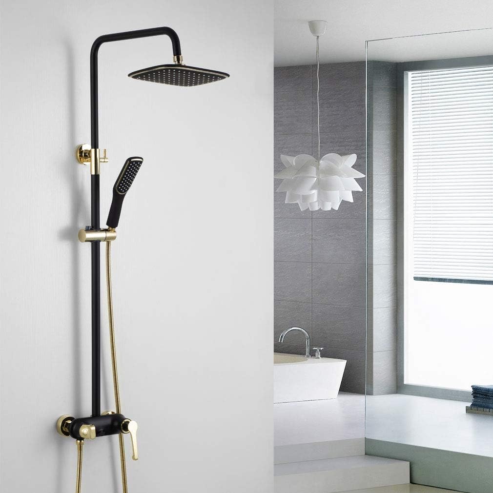 Shower Set,Shower Faucet Antique Shower Ceramic Valve Bath Shower Mixer Taps/Brass/Single Handle Two Holes Shower Faucet Mixer Set,C image 2