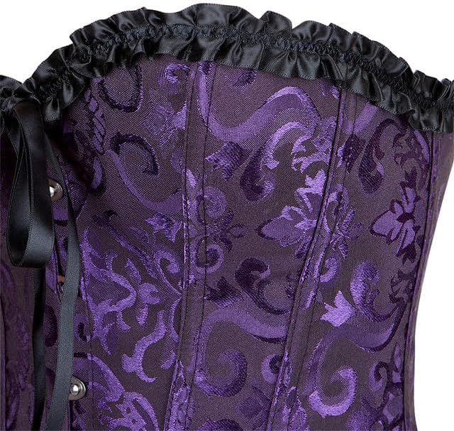 Moonight Corsets for Women Renaissance Floral Lace up Boned Overbust Corset Bustier Shapewear
