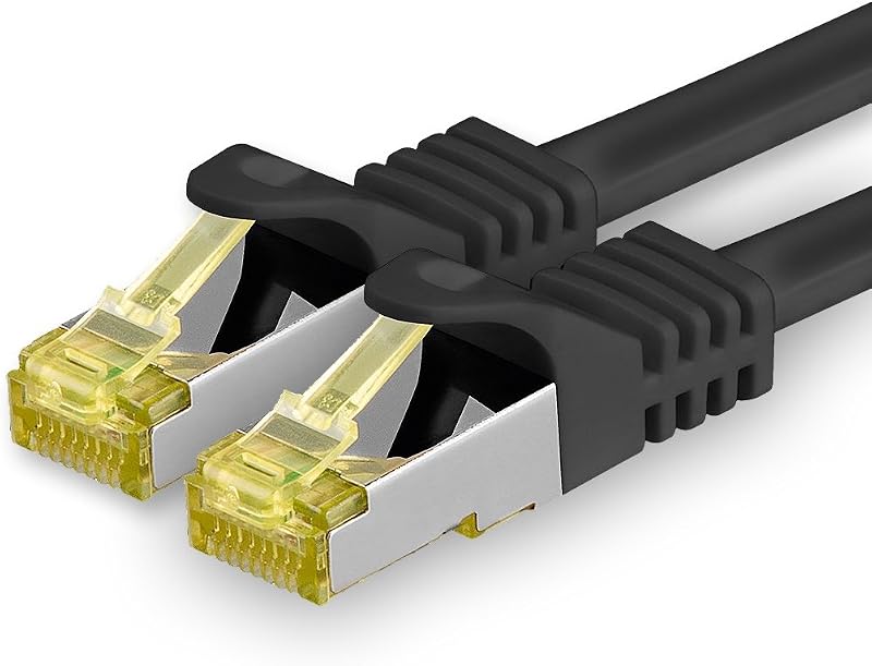 1aTTack.de Cat7 Cat 7 10GB/s SFTP Network Cable - 1x 15m - RJ45 Ethernet LAN DSL Router Modem - Black