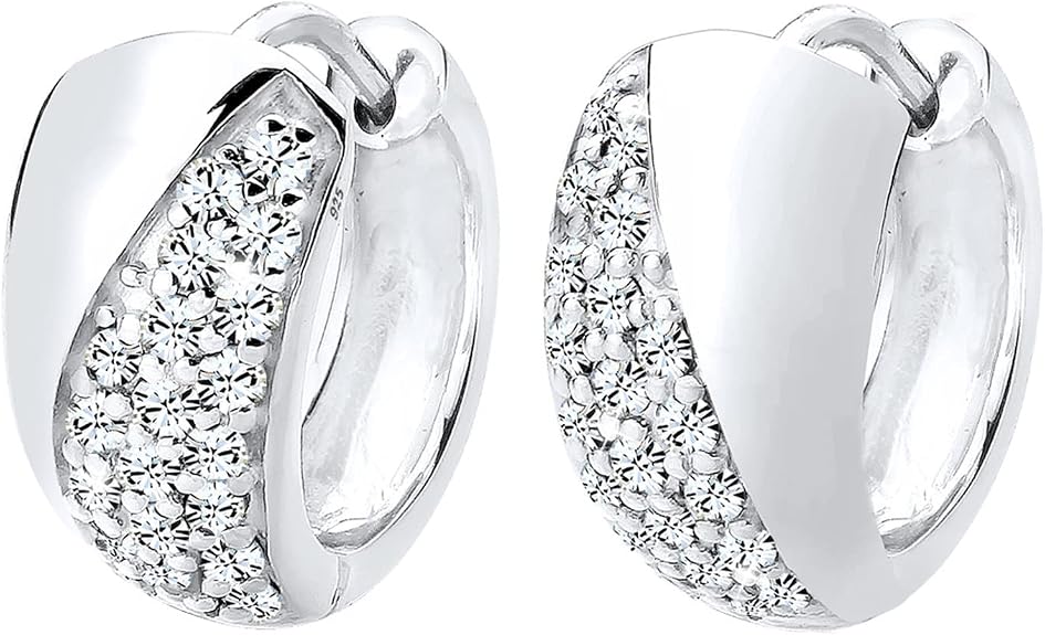 Elli Singolo Clip per Orecchio con Cristalli di Zirconia in Argento Elli Singolo Clip per Orecchio con Cristalli di Zirconia in Argento