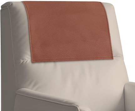 Doojoayie Brown Headrest Cover for Recliner Washable Couch Headrest Covers Non Slip Hook & Loop Decorative Recliners Head Rest Protector Simple Home Decoration Style Sofa Decor