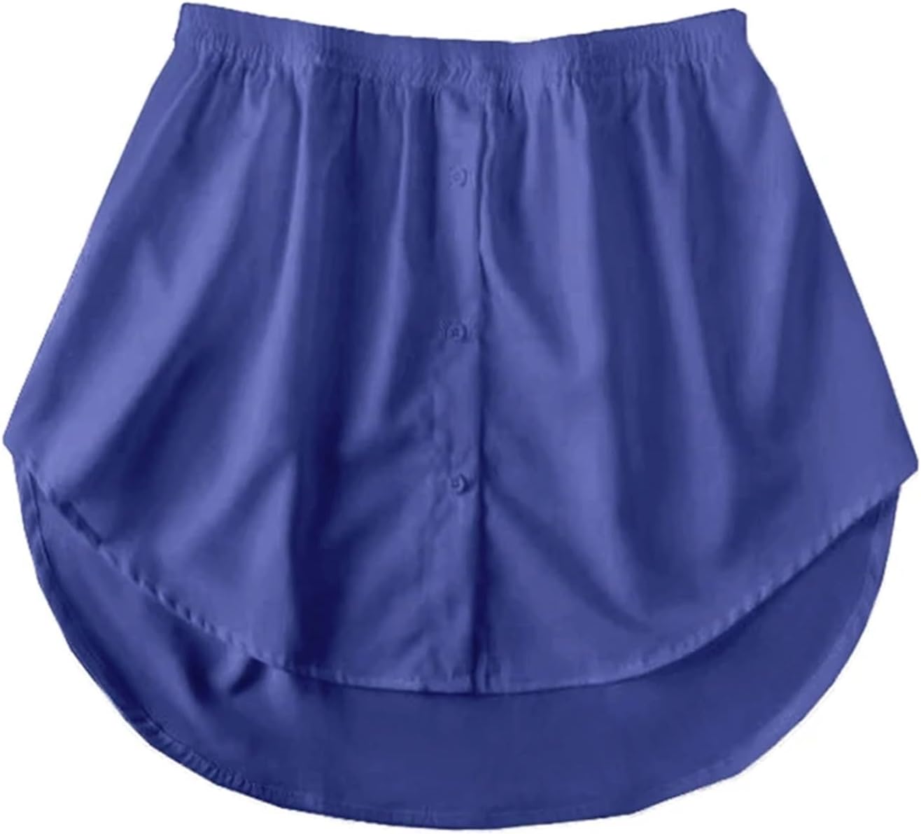 Women Shirt Blouse Extender Fake Underskirt Shirt Sweater Skirt Bottom Solid Color Shirt Tail Hem Adjustable False Hemline Top Suitable For Tops, Dresses, JumpersSapphire Blue,L