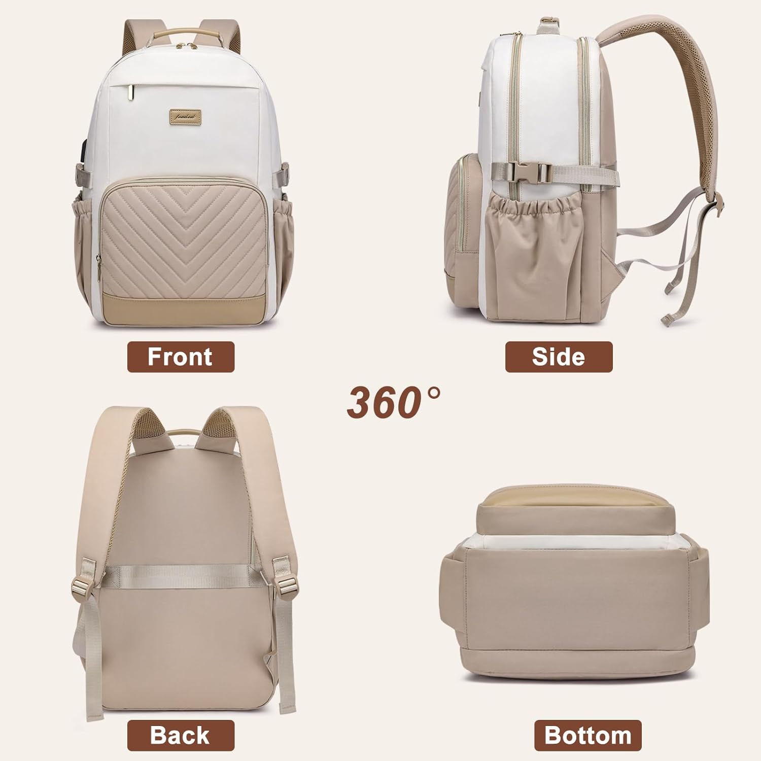 Focdod Laptop Backpack for Women Bookbag: 17 inch Work Backpacks with Pouch Pocket for Large Capacity Cup & USB Charger College Book Bag Travel Business Nurse Teacher Bookbags Anti-theft Back Pack