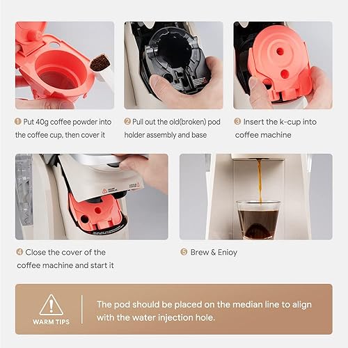 Miniatura 4 de HAILASRE Cápsulas de café reutilizables K Cup compatibles con K eurig 2.0 Dual BrewPro Machine recargable K-eurig Pod Filter Holder Adapter con gran