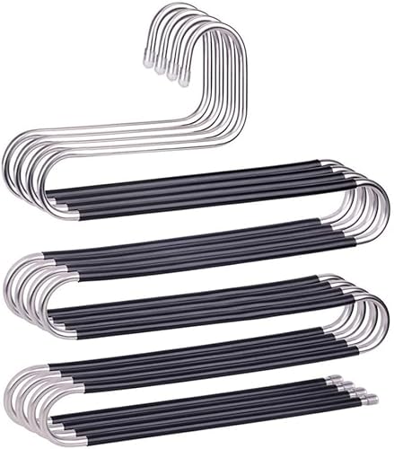 LBAawxe 4pcs Coat Hangers Multilayer Trouser Hanger Space-Saving Clothes Pants Non-Slip Closet Organizer