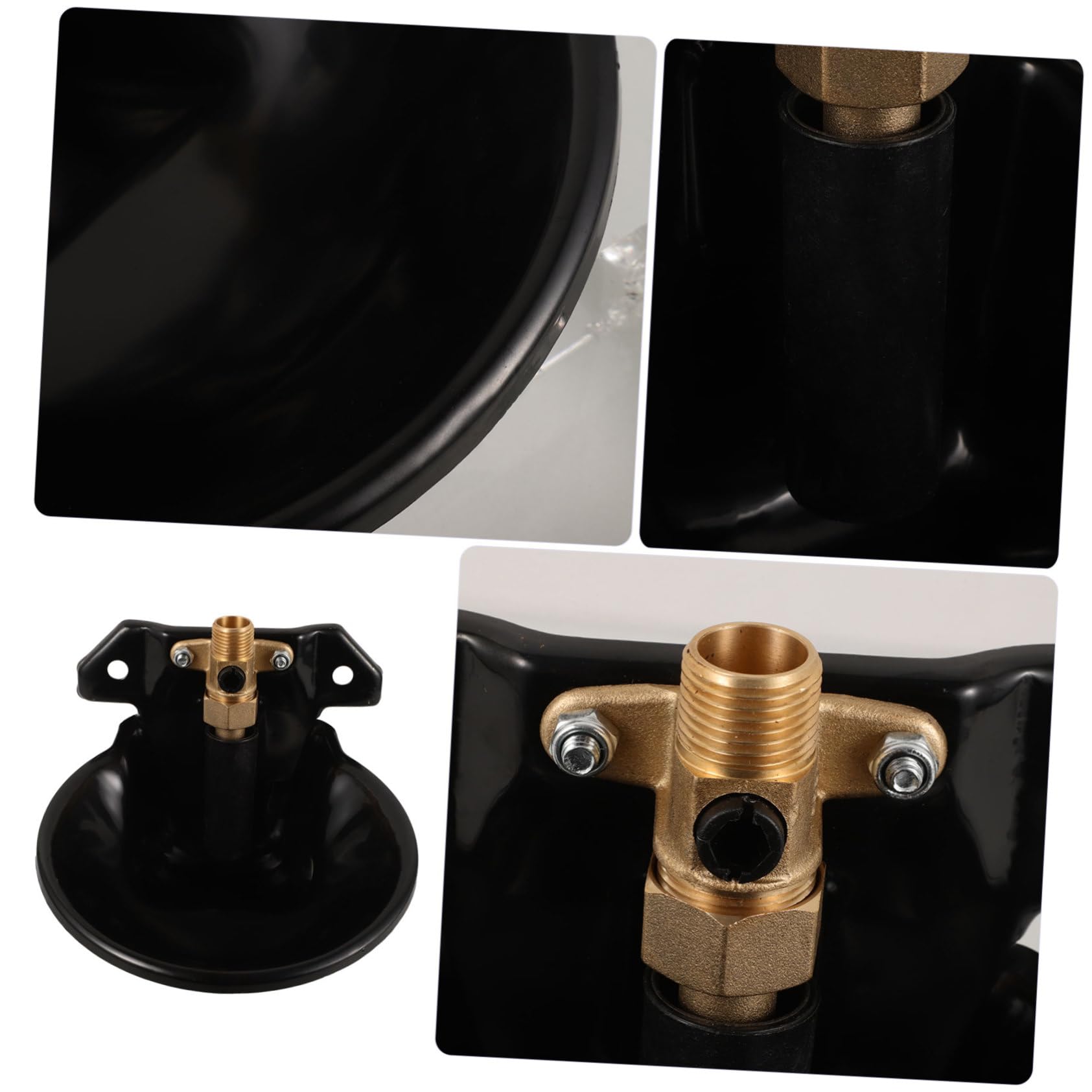 Abbeveratoio Automatico per Mucche in Acciaio Nero a Grande Capacità | Ciotola a Forma di Bowl, Pratico Dispensatore Automatico per Cavalli, Uso Zootecnico