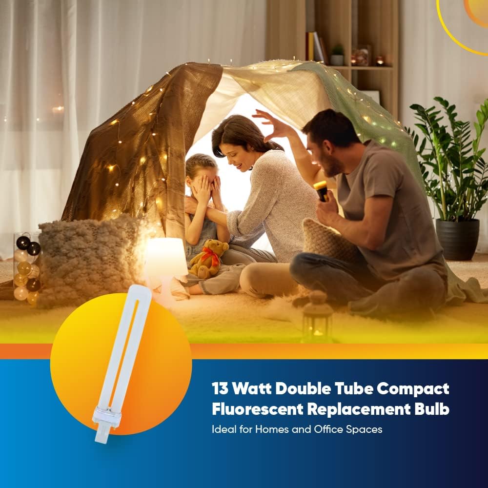 TP 13 Watt Compact Fluorescent Bulb for GE F13BX/SPX27/827-1 Pack | General Electric · Single Tube Light · 2 Pin GX23 Base