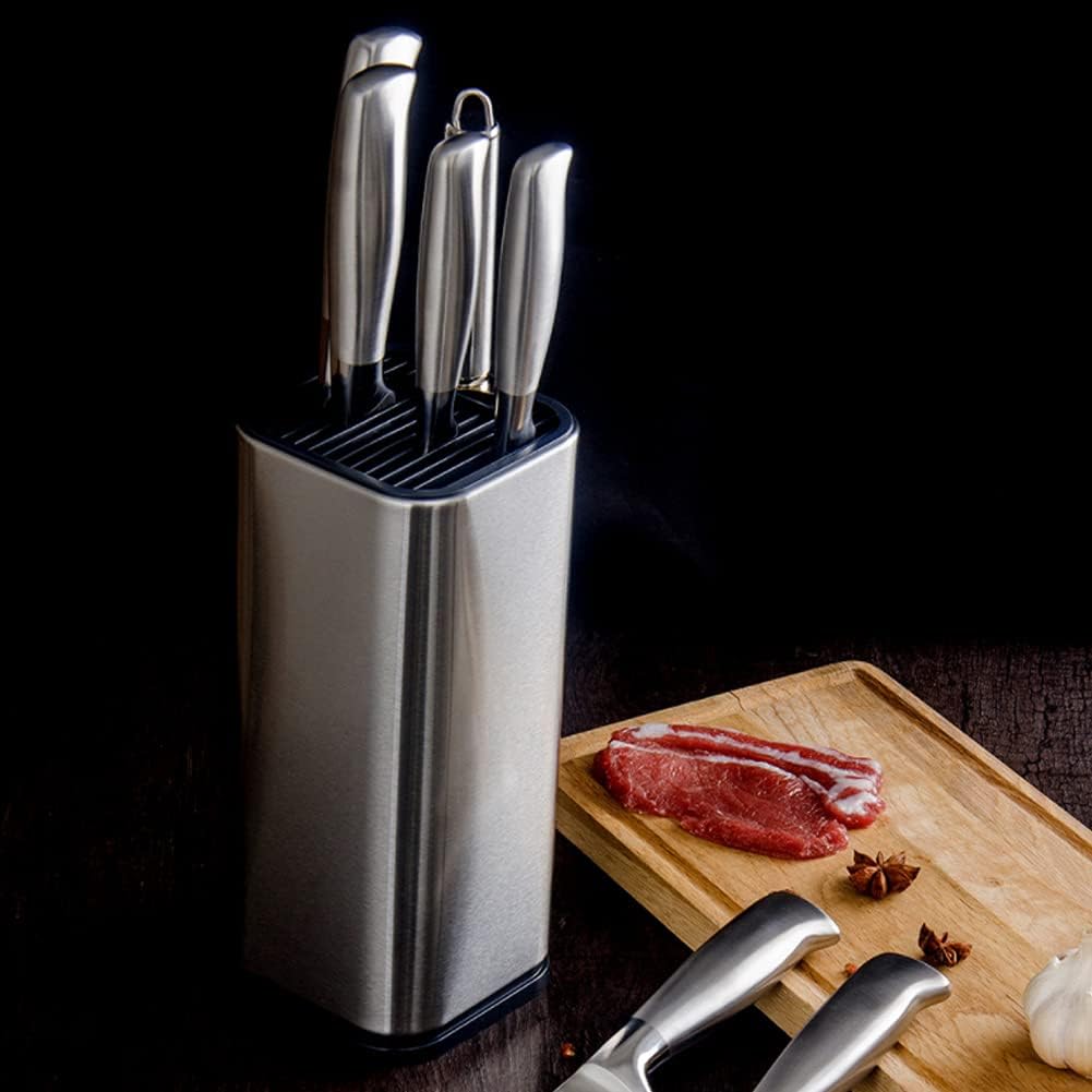Universal Knife Block, Knife Holder without Knives, Stainless Steel Knife Storage Block for Kitchen Counter,Space-Saving Knife Storage Organizer Countertop, Detachable for Easy Cleaning