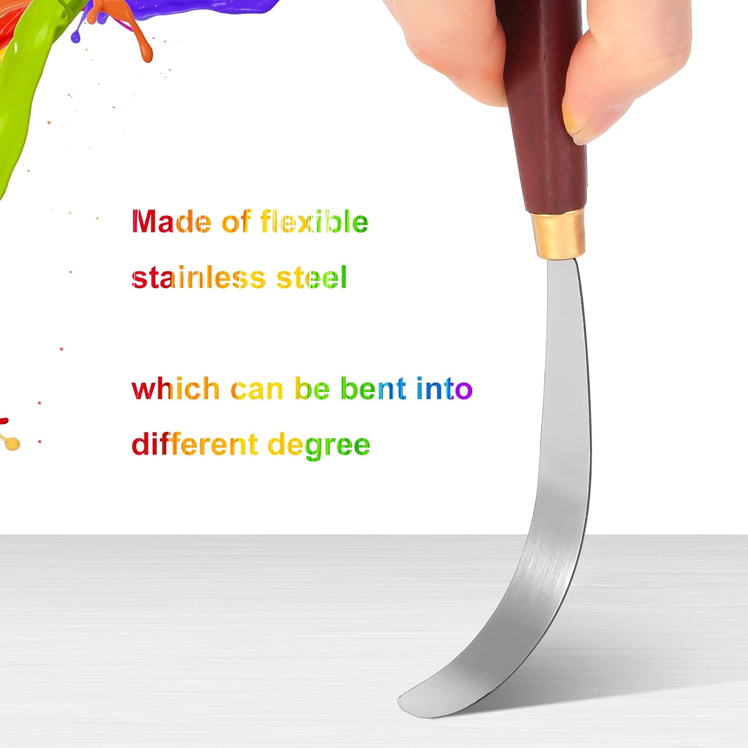 10 Pieces Painting Knife Set Palette Painting Knife Painting Mixing Scraper Pallet Knife Stainless Steel Spatula Palette Knife with Wood Handle Oil Painting Accessories for Acrylic Color Mixing