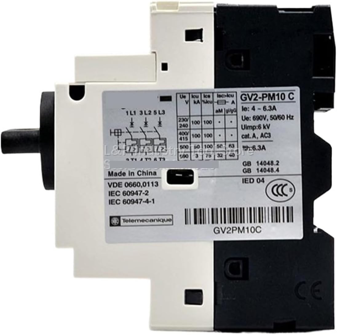 PHASZ TeSys Deca GV2-PM10C Magneto Circuit Breaker Protection GV2PM10C 4-6.3A 3P Knob Type New Black