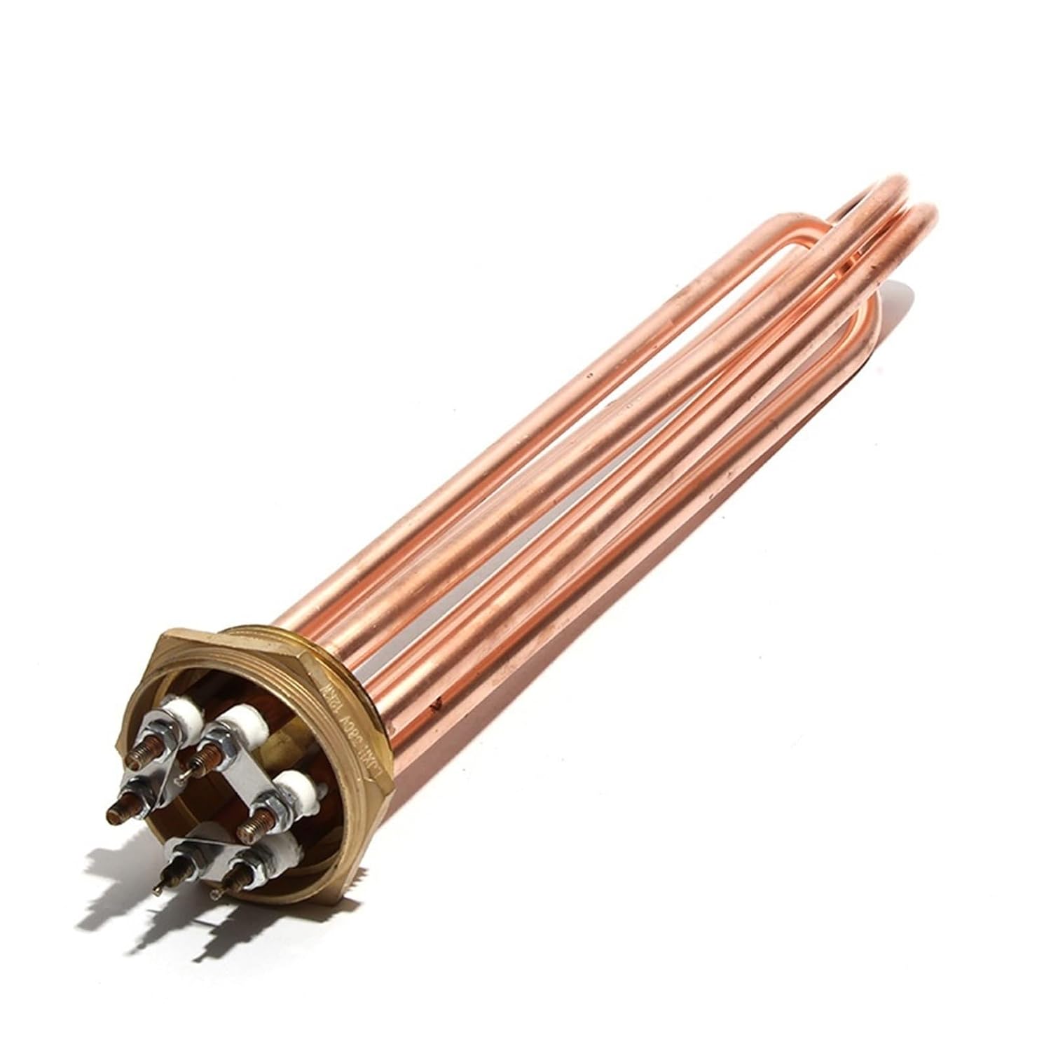 2inch DN50 Water Heater Element Full Brass Electric Heating Resistance 220v 3KW/6KW/9KW/12KW 1Pcs(Silver,380V_4.5KW 225MM)