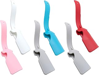 6 Pieces Lazy Shoe Helper, Portable Plastic Shoe Horn Lifting Helper Easy on / Off Sock Slider Travel Handled Wearing Tool for All Age Adult Kids Men Women Elderly Seniors Disabled, Multicolors