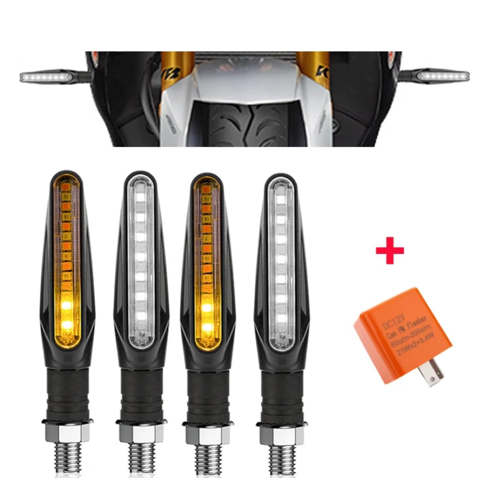 Compatibile Con Suzuki Per GSF1250 Per DL1000 Per GSF650 Per SV650 SV400 Per GSF650 SV1000 10mm 12V Indicatori Di Direzione Coda Che Scorre Lampeggiatore Luce(M)