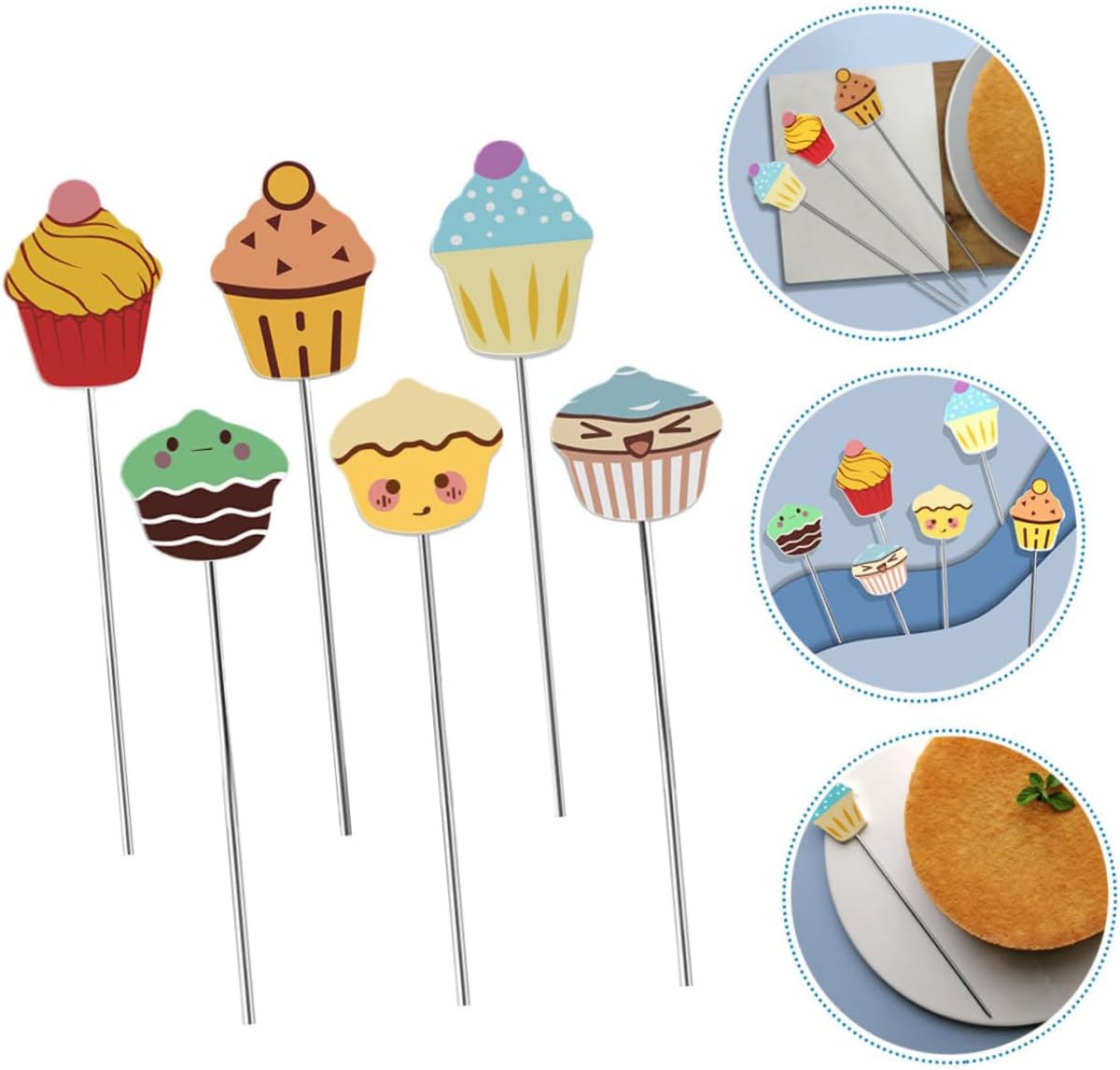 Gatuida 6pcs Stainless Steel Cake Testing Needles Accurate Baking for Cakes Muffins and Cookies Reusable Kitchen Baking Tools for Diy Enthusiasts and Professionals