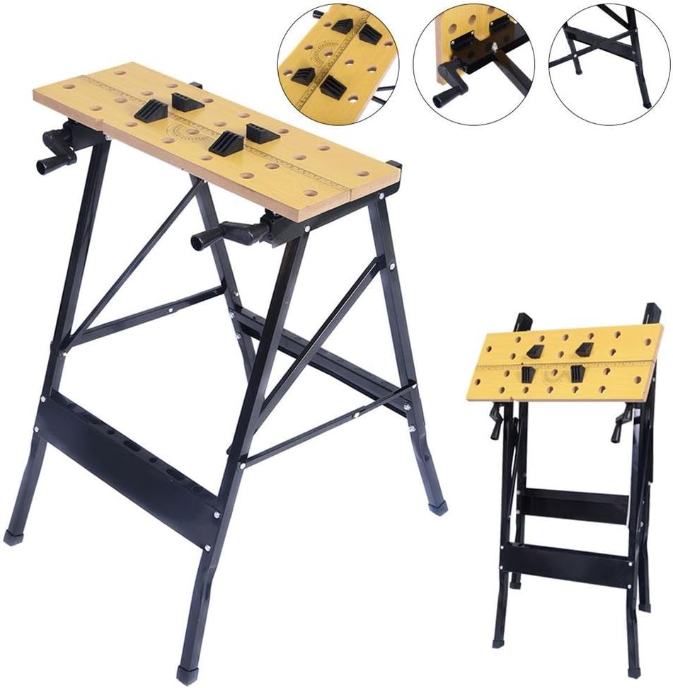 Clamps & Vises Folding Work Bench Table Tool Garage Repair Workshop