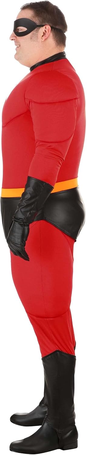 Disney Pixar The Incredibles Mr. Incredible Plus Size Costume, Red Superhero Suit for Halloween or Cosplay Dress-Up