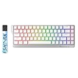 GK GAMAKAY x NaughShark NS68 Rapid Trigger Wired Gaming Keyboard, 65% Hall Effect Mechanical Keyboard, 8KHz Polling Rate 0.01mm RT, Snap Tap, Outemu Peach Crystal Magnetic Switch (White-Shine Through)