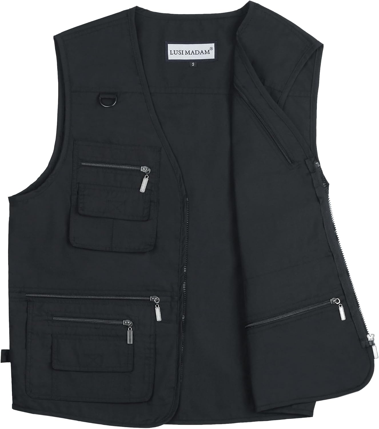 Men's Stone Washed Denim Multi-pocketed Fishing Work Outerwear Vest