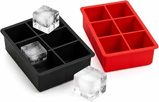 Forma de Gelo Silicone 12 Cubos Grandes Fácil Desenforme Para Whisky Drinks e Papinhas Livre BPA