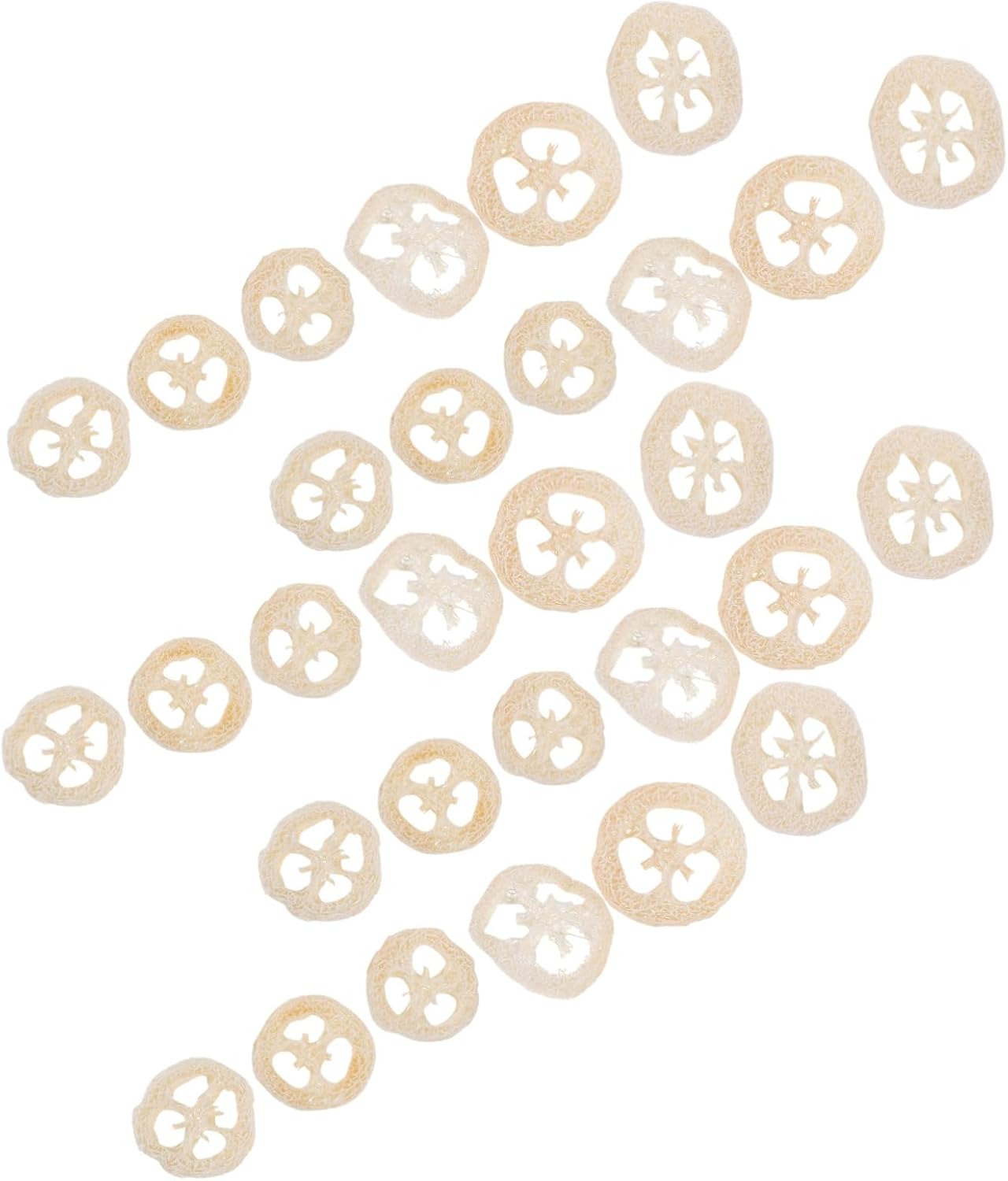 Angoily Rabbit Chew Toys Loofah 40PCS Natural Loofah Slices Chew Toys for Small Pets Hamsters Rabbits Guinea Pigs Rats Oral Teeth Health and Enrichment Plaything