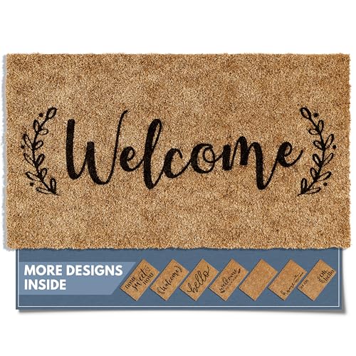 Barnyard Designs Doormat Welcome Mat for Outdoors, Large Front Door Entrance Mat, Brown (Welcome, 30x17) by Barnyard Designs - Used condition - US$21.42