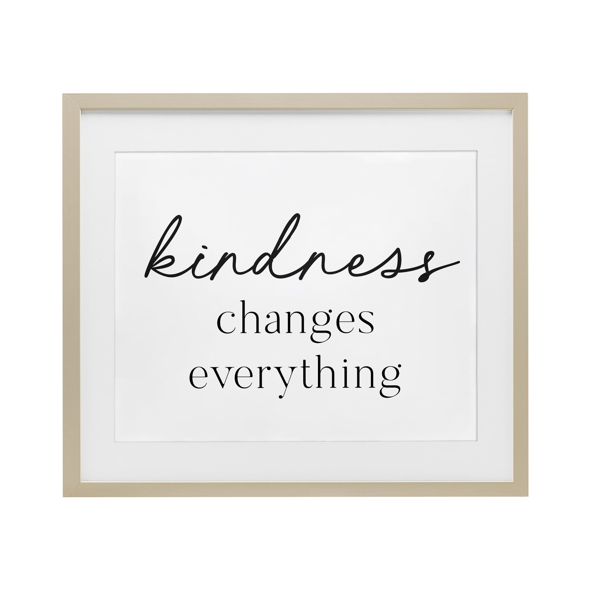 Affiche encadrée Kindness Changes Everything cadre blanc salon Lettered and Lined