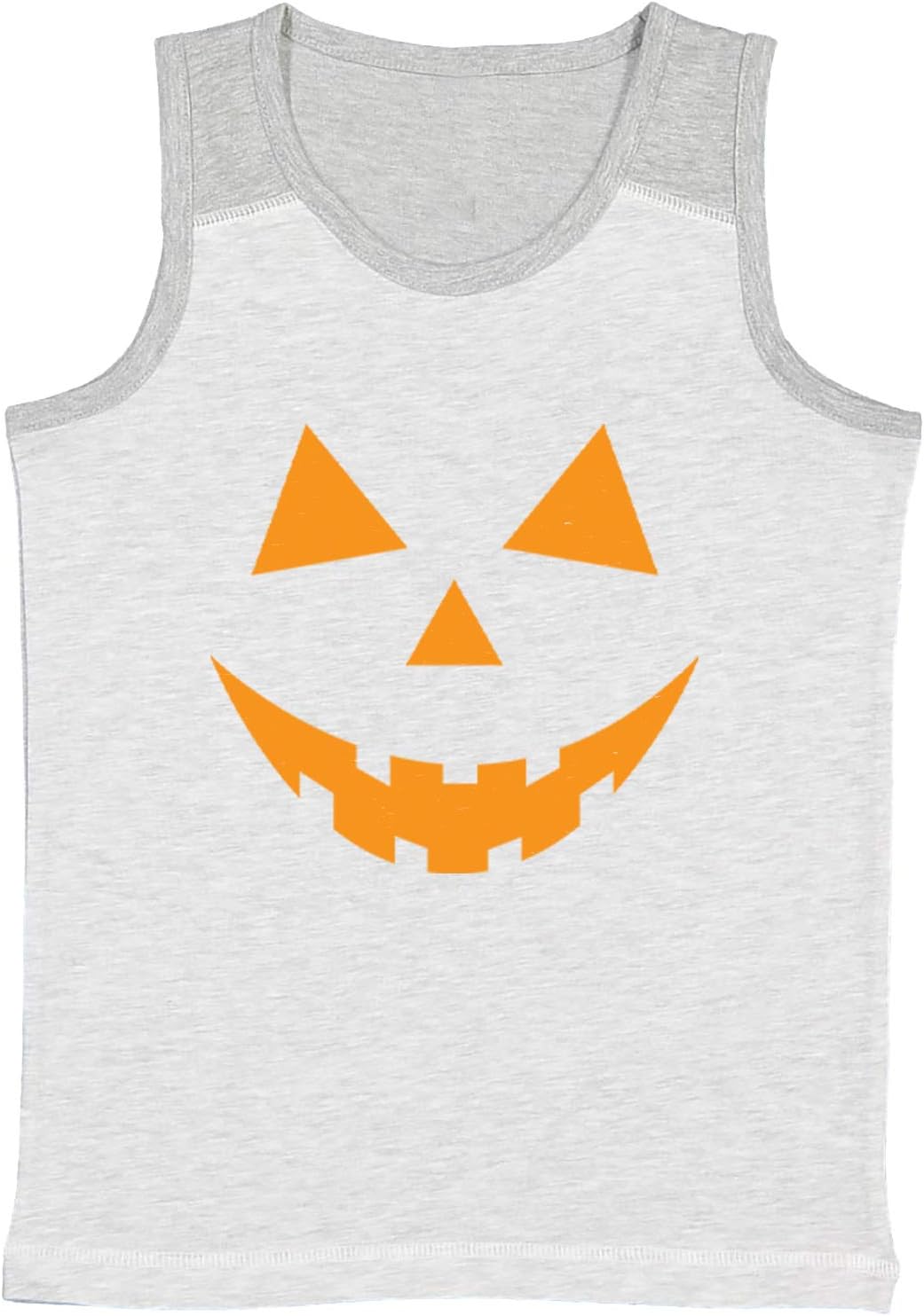 Pumpkin Face - Jack O' Lantern Youth Contrast Back Tank Top