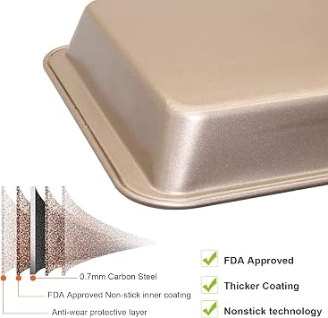 WSNB Brownie Pan, 18 Pre-Slicer Carbon Steel Baking Pans, Brownie Cutter, Brownie Tray with Oil Brush, Pre-Cut Square Molds for Oven Baking Cupcakes, Fudge & Chocolate 12 X 8 X 2 inches