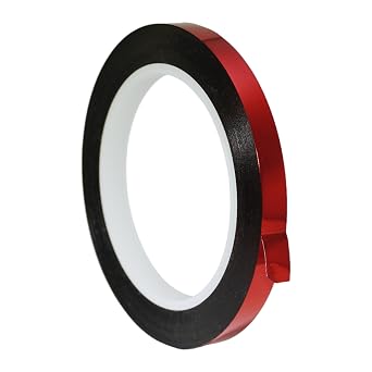 GGR Supplies T.R.U. Metalized Polyester Film Tape MMYP-1 Mirror Finish Mylar for Accent Walls, Decorative Trim, Chrome Pinstripe for Cars, Graphic Arts, Red, 3/8 in x 72 Yards