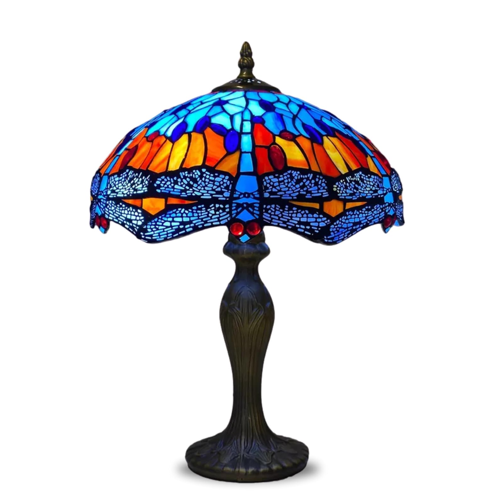Tiffany Style Table Lamp, 16-inch Stained Glass Shade (TFTL-1602)