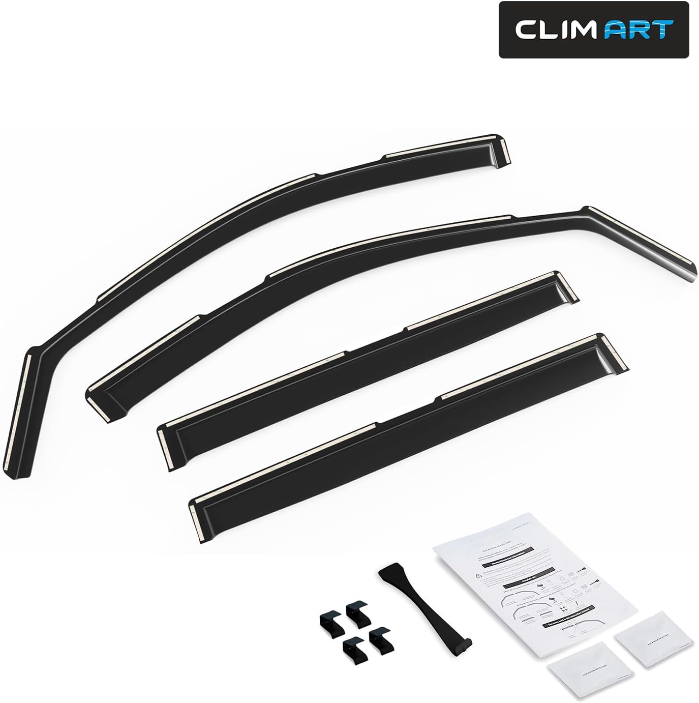 CLIM ART in-Channel Incredibly Durable Rain Guards for Chevrolet (Chevy) Suburban 2021-2026, Original Window Deflectors, Vent Window Visors, Vent Deflector, 4 pcs. - 621180