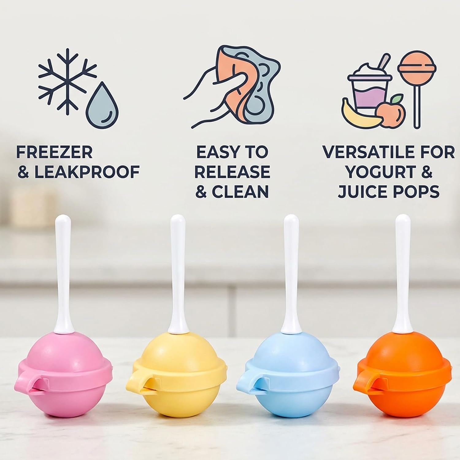 8-Piece Lollipop Molds,Silicone Lolipop Mold with Sticks for Family DIY