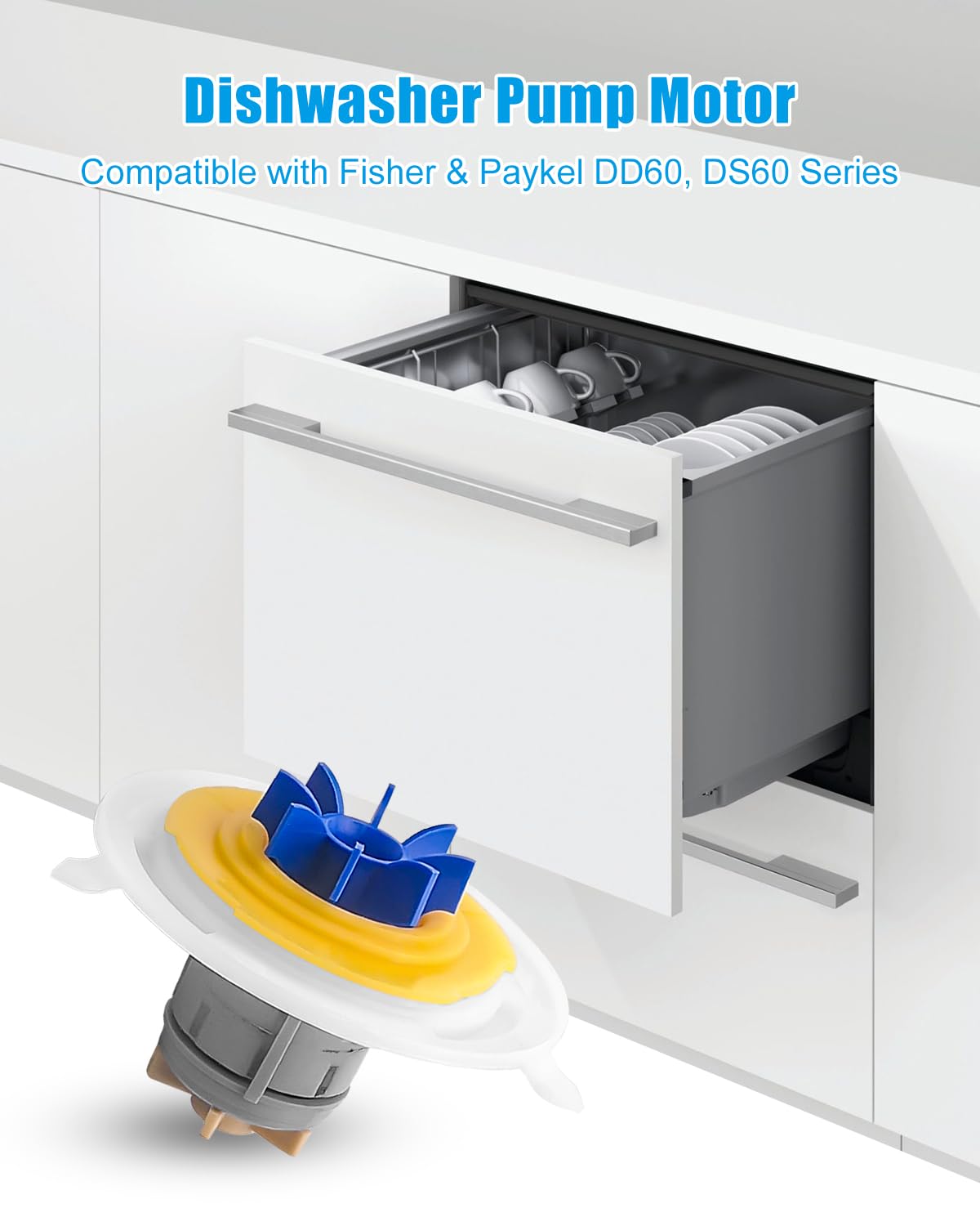 524185P Dishwasher Pump Motor Compatible with Fisher & Paykel, Motor Rotor Assembly Replace PD00057833 524307P 525884 FP-525884P 819409 AP6791636 525884P FP-524185P FP-524185P