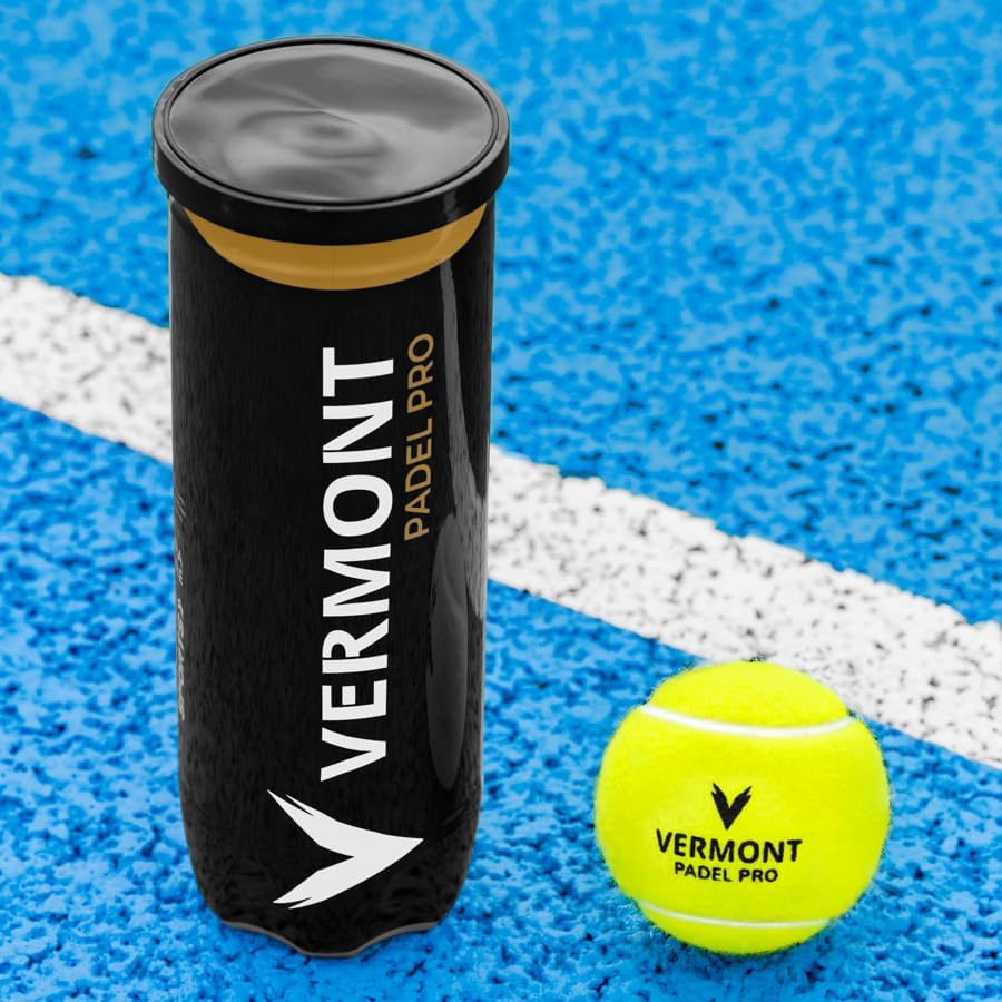 Vermont Padel Pro Balls | Premium Padel Balls Approved by International Padel Federation – Available in Pressurized Tubes - Ideal for Professional Play & Advanced Players