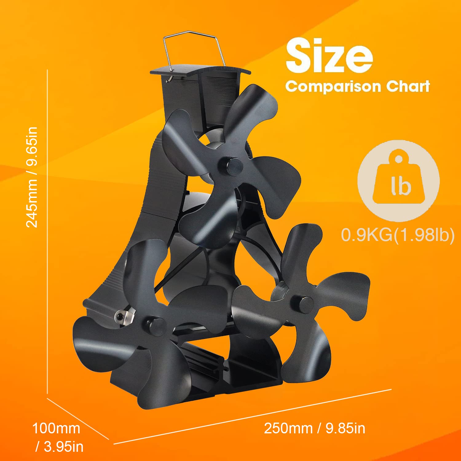 Buy Wood Stove Fan Log Burner Fan Woodburner Fireplace Fan Fire Fan For