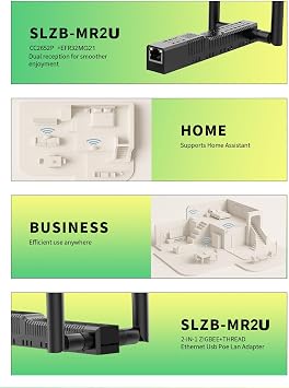 SMLIGHT SLZB-MR2U (2026 Model) Zigbee 3.0 to Ethernet,USB,and WiFi Gateway Coordinator with PoE,Universal Gateway for Home Assistant/ Zigbee2MQTT/ZHA,Wireless Zigbee 3.0 USB Adapter
