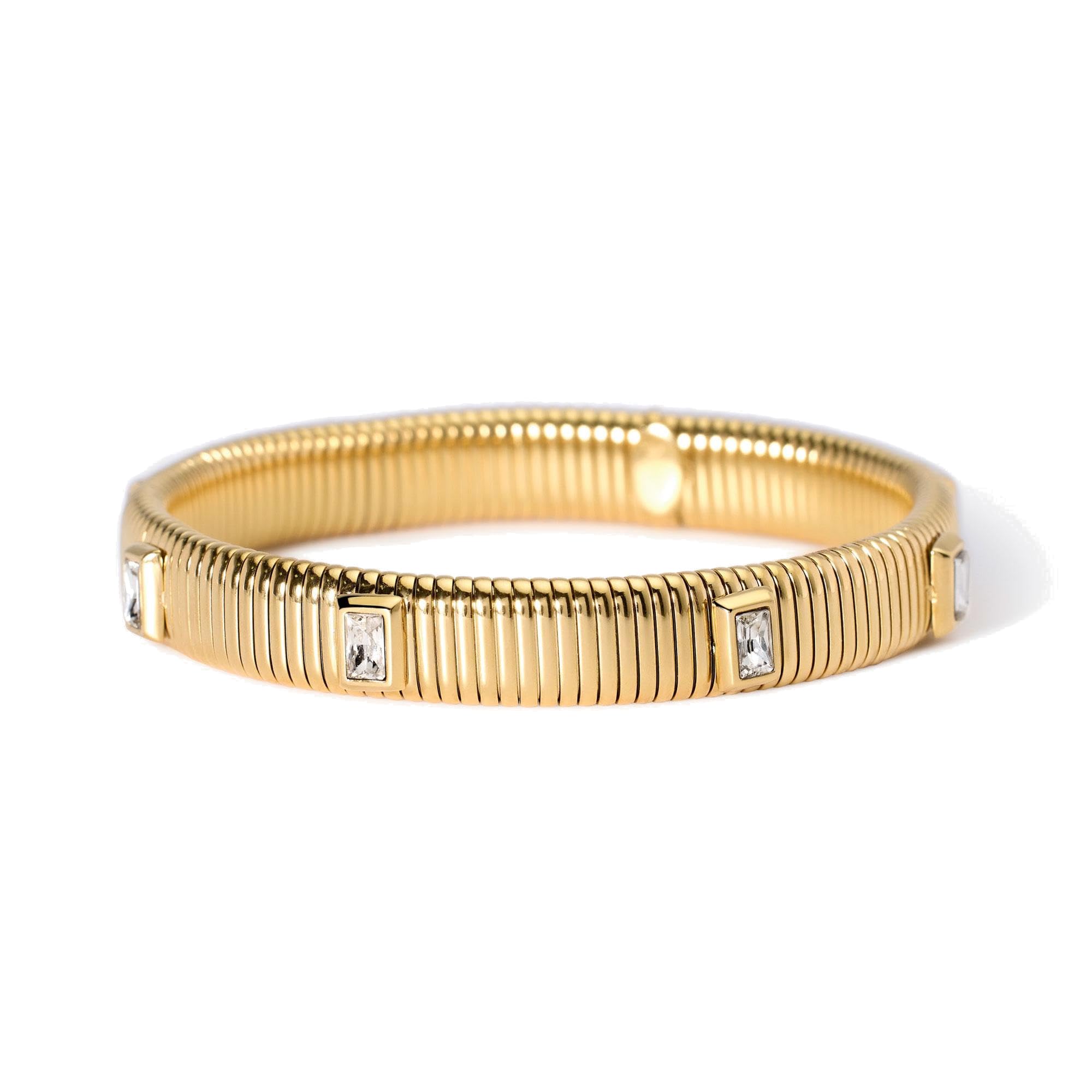 KIDULT - Bracciale Donna - Bracciale tubogas dorato con zirconi - 831005