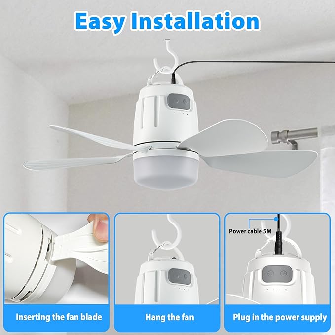 Ventilador de Techo 20'' con Luz LED Dimmable, 4 Velocidades miniatura 5