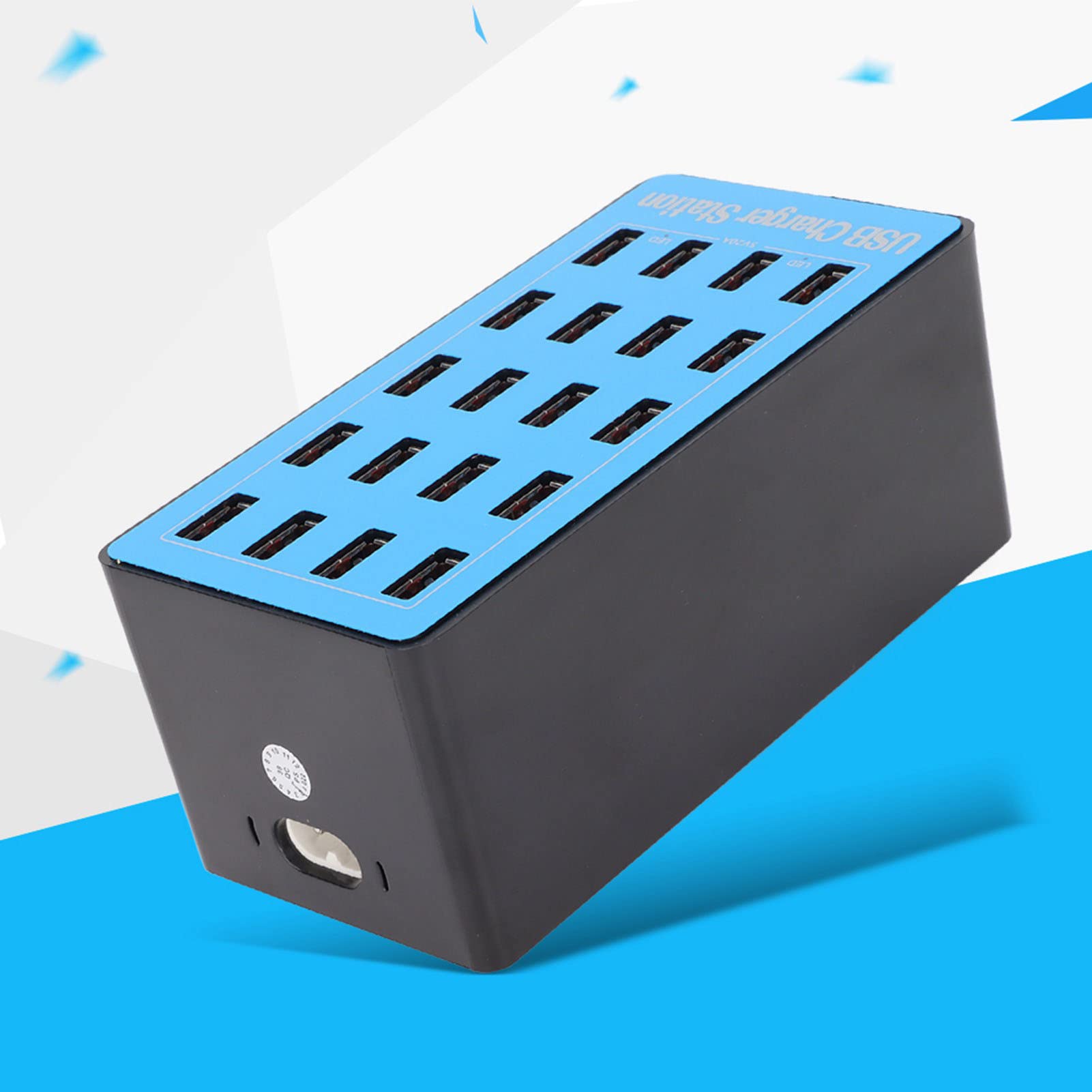 Caricatore USB, 5V 20A 100W 20 Porte Stazione di Ricarica Hub USB Caricatore Rapido USB con Ventola di Raffreddamento a 50 Gradi per Tablet Telefono