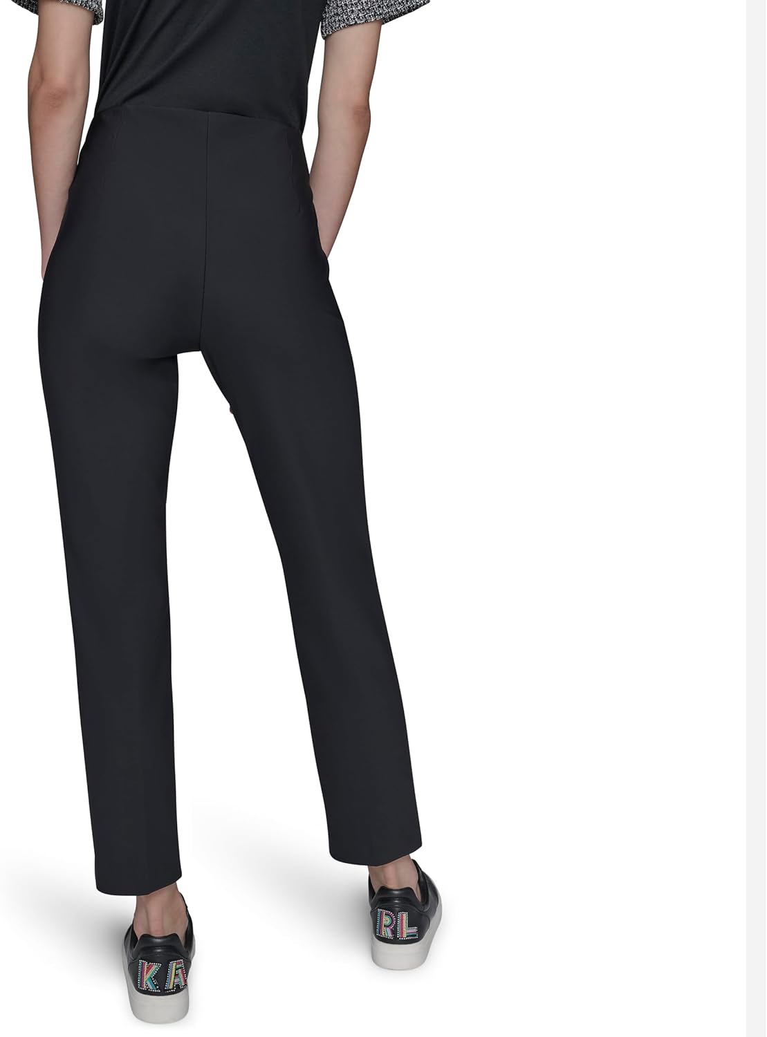 Karl Lagerfeld Womens Slim Nylon Compression Double Zip Everyday Pant - Image 5