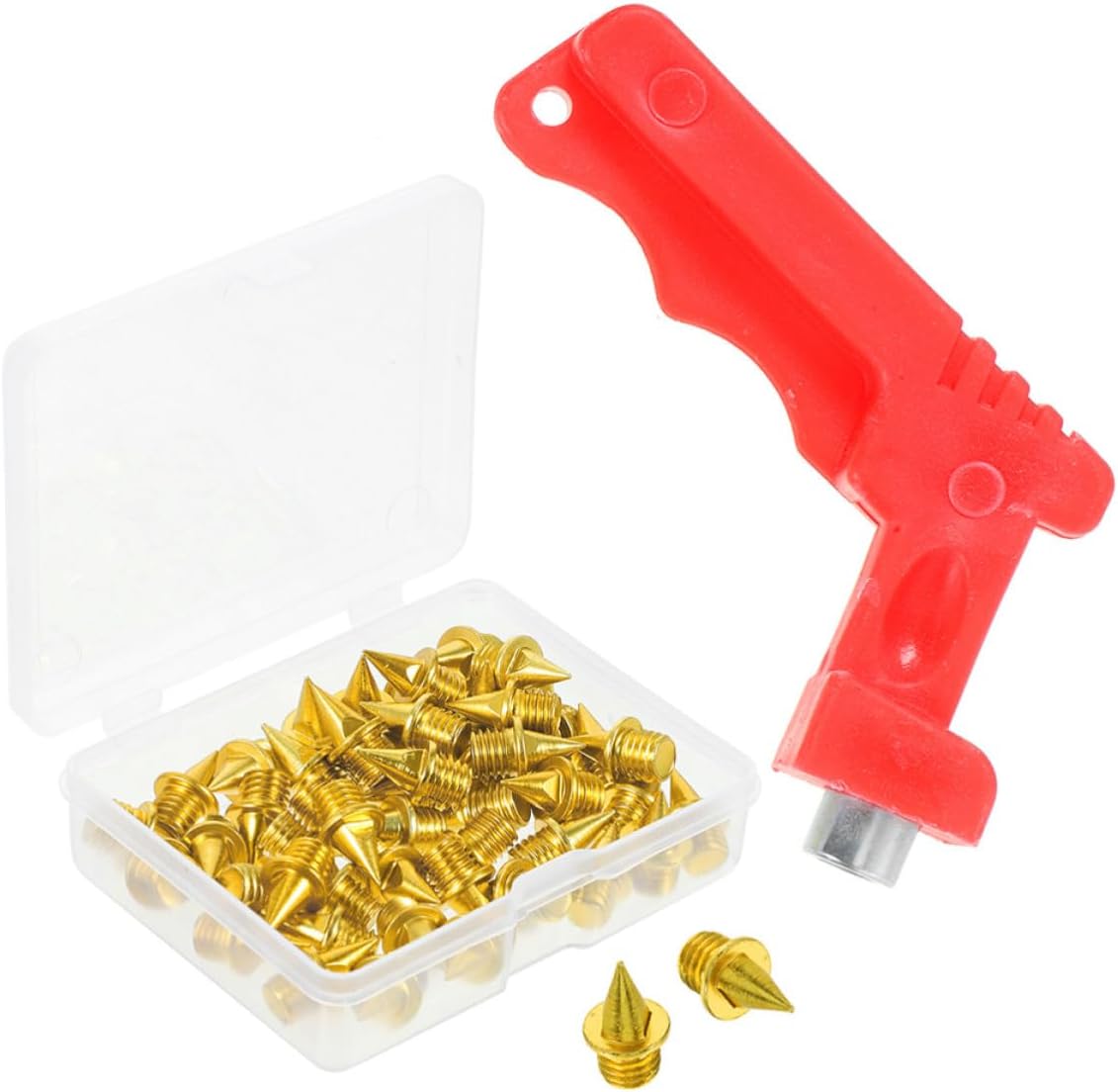 VICASKY Distance Track Spikes for Short Running Shoes with Pyramid Needle Shape, Steel and Plastic Material, Quick Installation and Easy Removal, Includes Spike Wrench for Competitions