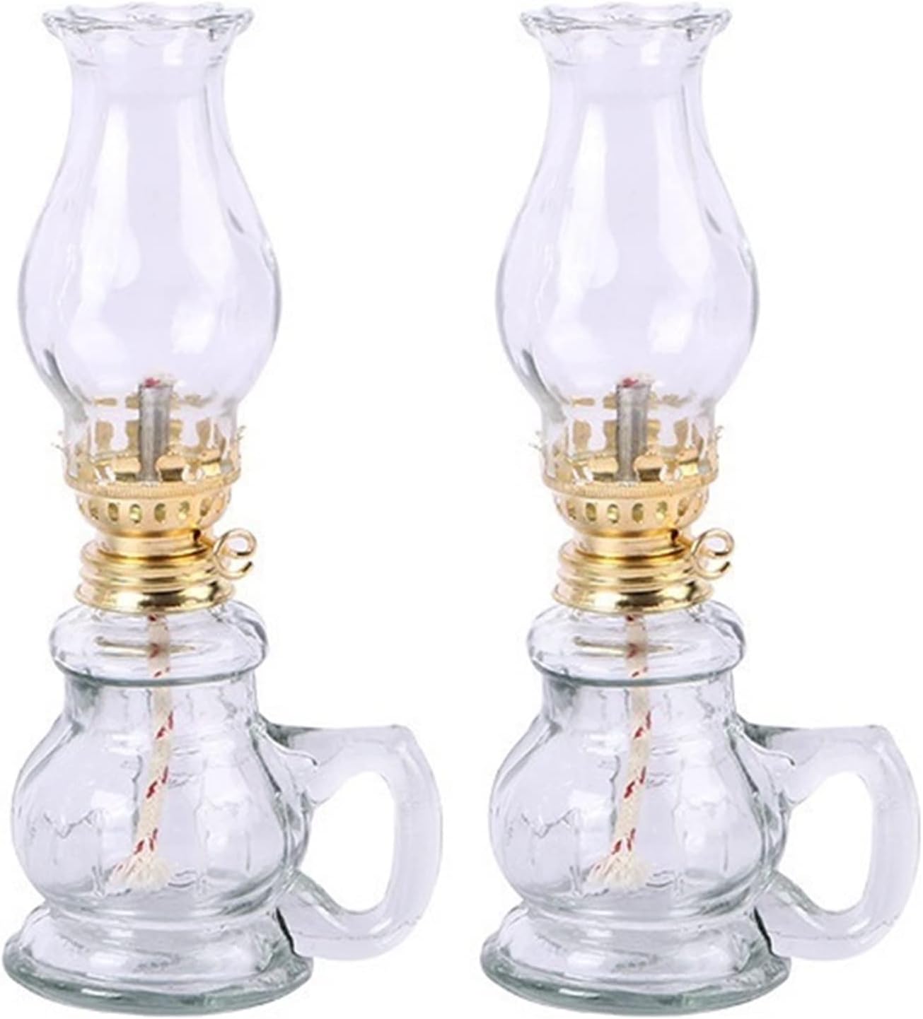 Decorative Lighting 2Pcs Oil Lamps for Indoors Vintage Kerosene Lamp Oil Lantern Kerosene Oil Lamp Oil Lamp with Glass Emergency Lighting Butter Lamp for Indoor Home Decor