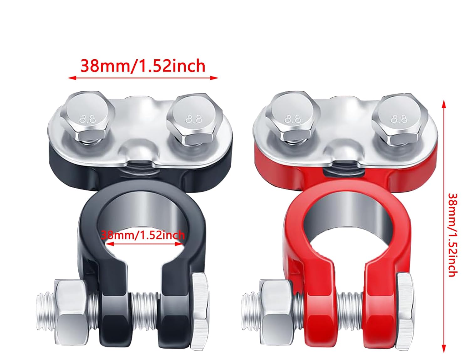 12 Pieces Battery Terminals Connector 6 Packs Zinc Plated Car Battery Cable Terminal Connector Top Terminal 6 Pairs Anti Corrosion Terminal Washer Fiber for Car Truck Ship Boat Yacht RV Camper