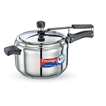 Prestige Nakshatra Alpha Stainless Steel Inner Lid Pressure Cooker, 5 Litres, Silver