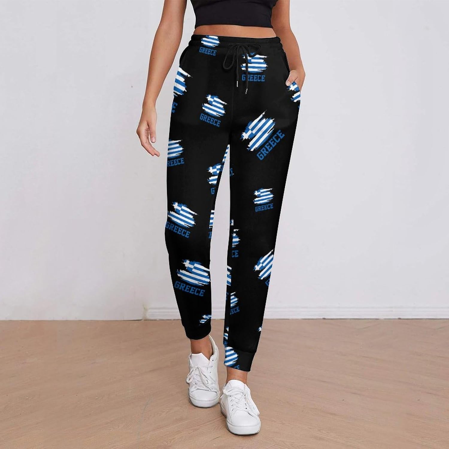 Greece Flag Soft Women's Sweatpants Novelty Running Joggers Pants Lounge Wear
