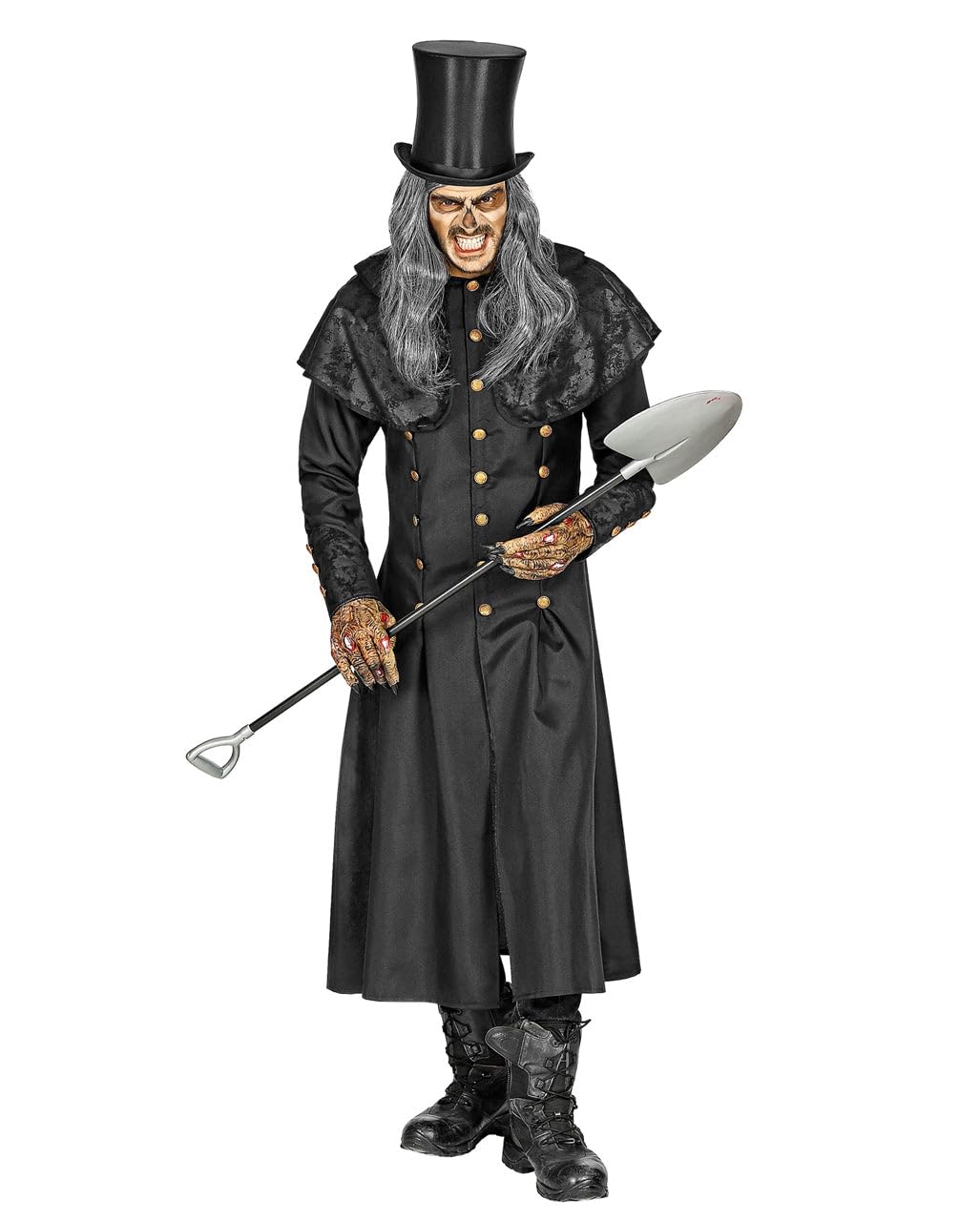 Horror-Shop Totengräber Kostüm Mantel mit Kragen für Herren als Verkleidung für Halloween XL/XXL