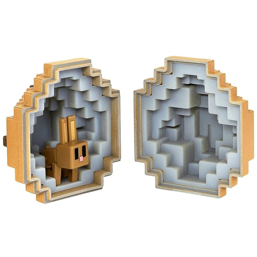 Huevo Spawn Minecraft Mattel - Figura Mini Brown Rabbit Coleccionable